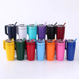Personalized 20oz powder-coated tumbler with handle