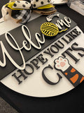 Welcome Hope you Like Cats Door Hanger