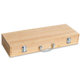 Personalized BBQ grill tool set with engraved wood case