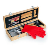 BBQ grill set tools laid out
