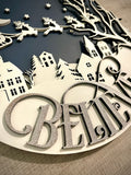 Believe Winter Nightscape Door Hanger