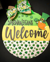 Shenanigans Welcome St Patricks - Door Hanger